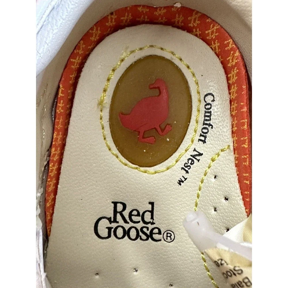 Red Goose Walker Shoes Baby Girl White Infant Layette Sneakers Collectors 3-6 Mo
